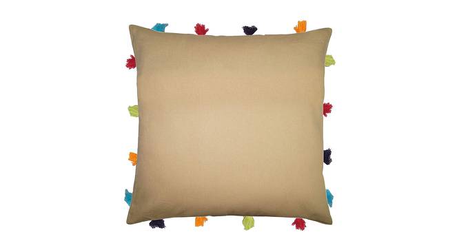 Rosie Beige Modern 14x14 Inches Cotton Cushion Cover - Set of 5 (Beige, 35 x 35 cm  (14" X 14") Cushion Size) by Urban Ladder - Cross View Design 1 - 482685