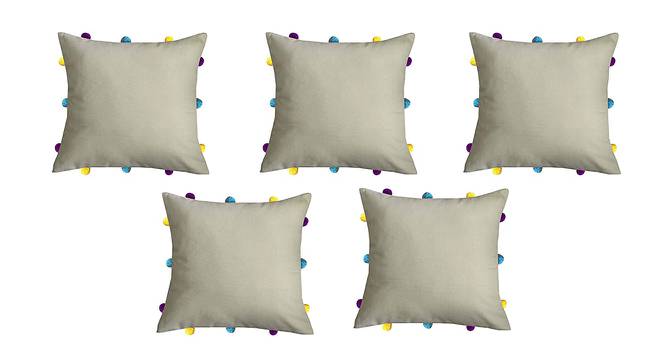 Mylah Beige Modern 12x12 Inches Cotton Cushion Cover - Set of 5 (Beige, 30 x 30 cm  (12" X 12") Cushion Size) by Urban Ladder - Front View Design 1 - 482719