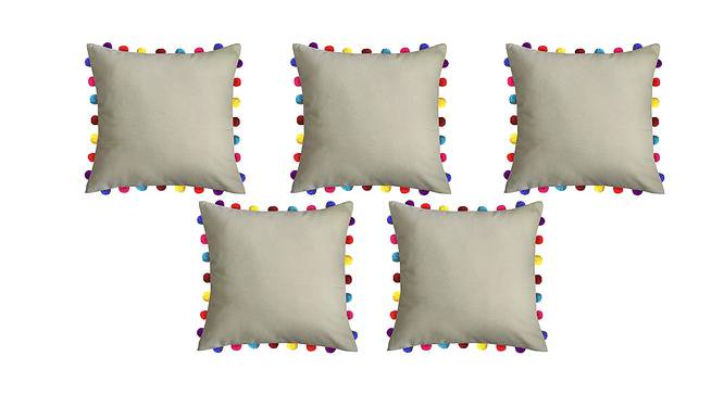 Dayana Beige Modern 20x20 Inches Cotton Cushion Cover - Set of 5 (Beige, 51 x 51 cm  (20" X 20") Cushion Size) by Urban Ladder - Front View Design 1 - 482725