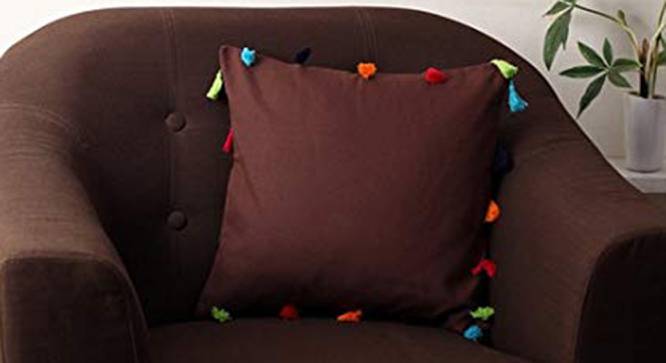Cormac Brown Modern 12x12 Inches Cotton Cushion Cover (Brown, 30 x 30 cm  (12" X 12") Cushion Size) by Urban Ladder - Cross View Design 1 - 482773