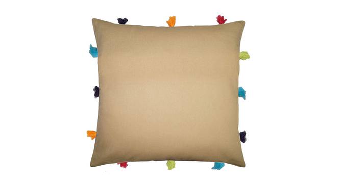 Rhys Beige Modern 12x12 Inches Cotton Cushion Cover - Set of 5 (Beige, 30 x 30 cm  (12" X 12") Cushion Size) by Urban Ladder - Cross View Design 1 - 482776