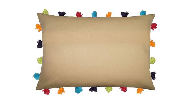 Etta Beige Modern 14x20 Inches Cotton Cushion Cover - Set of 3 (Beige, 36 x 51 cm  (14" X 20") Cushion Size) by Urban Ladder - Cross View Design 1 - 482780