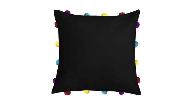 Mikaela Black Modern 14x14 Inches Cotton Cushion Cover (Black, 35 x 35 cm  (14" X 14") Cushion Size) by Urban Ladder - Cross View Design 1 - 482794