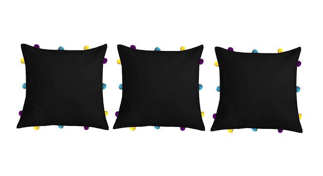 Madisyn Black Modern 12x12 Inches Cotton Cushion Cover -Set of 3 (Black, 30 x 30 cm  (12" X 12") Cushion Size) by Urban Ladder - Front View Design 1 - 482821