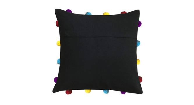 Mikaela Black Modern 14x14 Inches Cotton Cushion Cover (Black, 35 x 35 cm  (14" X 14") Cushion Size) by Urban Ladder - Front View Design 1 - 482824