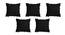 Kamilah Black Modern 14x14 Inches Cotton Cushion Cover - Set of 5 (Black, 35 x 35 cm  (14" X 14") Cushion Size) by Urban Ladder - Front View Design 1 - 482826