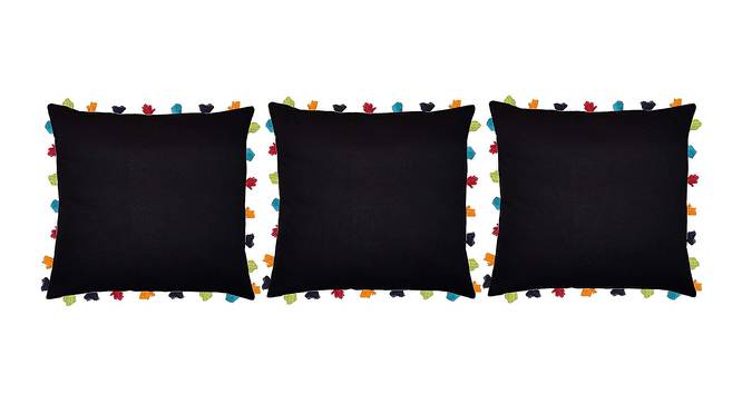 Axl Black Modern 20x20 Inches Cotton Cushion Cover -Set of 3 (Black, 51 x 51 cm  (20" X 20") Cushion Size) by Urban Ladder - Front View Design 1 - 482912