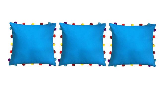 Sariah Blue Modern 16x16 Inches Cotton Cushion Cover -Set of 3 (Blue, 41 x 41 cm  (16" X 16") Cushion Size) by Urban Ladder - Front View Design 1 - 482929