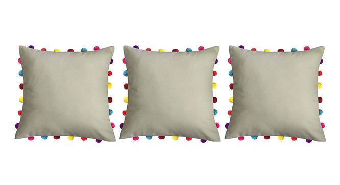 Jada Beige Modern 18x18 Inches Cotton Cushion Cover -Set of 3 (Beige, 46 x 46 cm  (18" X 18") Cushion Size) by Urban Ladder - Front View Design 1 - 482934