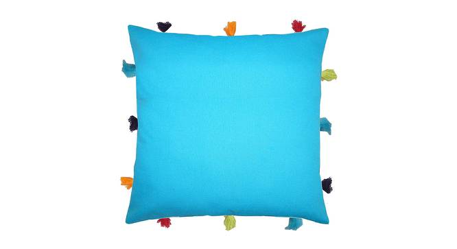Echo Blue Modern 12x12 Inches Cotton Cushion Cover -Set of 3 (Blue, 30 x 30 cm  (12" X 12") Cushion Size) by Urban Ladder - Cross View Design 1 - 482970
