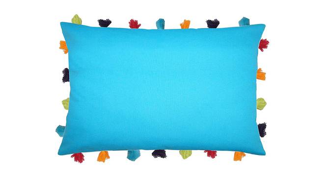 Beatrix Blue Modern 14x20 Inches Cotton Cushion Cover (Blue, 36 x 51 cm  (14" X 20") Cushion Size) by Urban Ladder - Cross View Design 1 - 482973