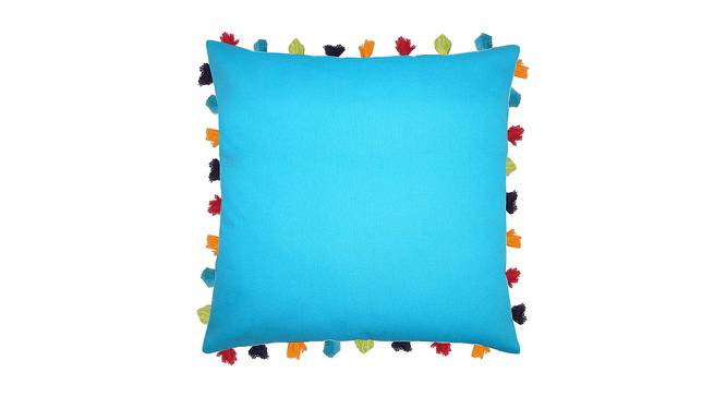 Carmela Blue Modern 24x24 Inches Cotton Cushion Cover -Set of 3 (Blue, 61 x 61 cm  (24" X 24") Cushion Size) by Urban Ladder - Cross View Design 1 - 482982