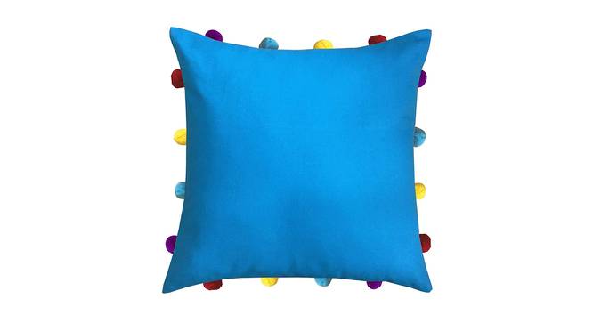 Lea Blue Modern 14x14 Inches Cotton Cushion Cover (Blue, 35 x 35 cm  (14" X 14") Cushion Size) by Urban Ladder - Cross View Design 1 - 482986