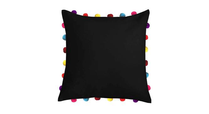 Hanna Black Modern 18x18 Inches Cotton Cushion Cover (Black, 46 x 46 cm  (18" X 18") Cushion Size) by Urban Ladder - Cross View Design 1 - 482995