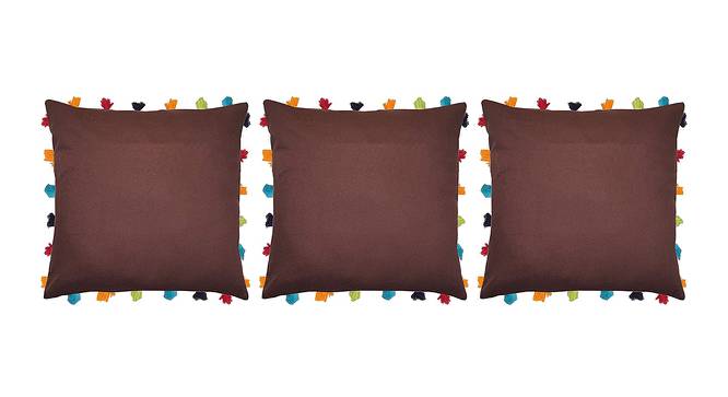 Philip Brown Modern 18x18 Inches Cotton Cushion Cover -Set of 3 (Brown, 46 x 46 cm  (18" X 18") Cushion Size) by Urban Ladder - Front View Design 1 - 483012