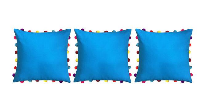 Kathryn Blue Modern 18x18 Inches Cotton Cushion Cover -Set of 3 (Blue, 46 x 46 cm  (18" X 18") Cushion Size) by Urban Ladder - Front View Design 1 - 483027
