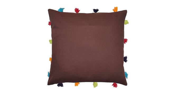 Layla Brown Modern 14x14 Inches Cotton Cushion Cover - Set of 3 (Brown, 35 x 35 cm  (14" X 14") Cushion Size) by Urban Ladder - Cross View Design 1 - 483076