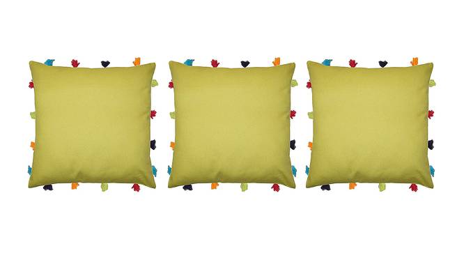 Lennon Green Modern 14x14 Inches Cotton Cushion Cover - Set of 3 (Green, 35 x 35 cm  (14" X 14") Cushion Size) by Urban Ladder - Front View Design 1 - 483105