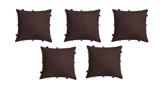 Waverly Brown Modern 12x12 Inches Cotton Cushion Cover - Set of 5 (Brown, 30 x 30 cm  (12" X 12") Cushion Size) by Urban Ladder - Front View Design 1 - 483113