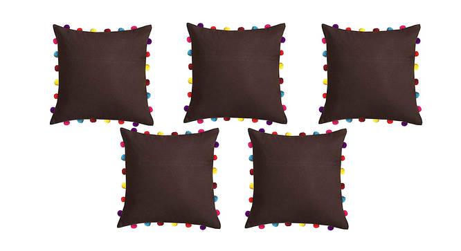 Mckinley Brown Modern 18x18 Inches Cotton Cushion Cover -Set of 5 (Brown, 46 x 46 cm  (18" X 18") Cushion Size) by Urban Ladder - Front View Design 1 - 483120