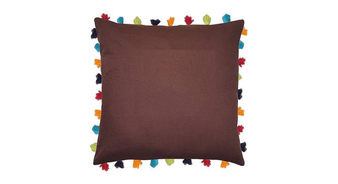 Tiana Brown Modern 24x24Inches Cotton Cushion Cover - Set of 5 (Brown, 61 x 61 cm  (24" X 24") Cushion Size) by Urban Ladder - Cross View Design 1 - 483182