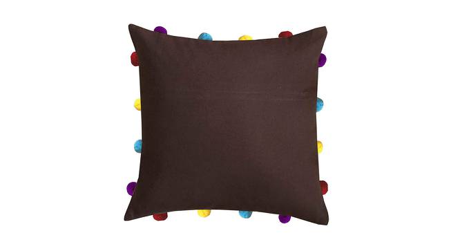 Itzayana Brown Modern 14x14 Inches Cotton Cushion Cover (Brown, 35 x 35 cm  (14" X 14") Cushion Size) by Urban Ladder - Cross View Design 1 - 483184