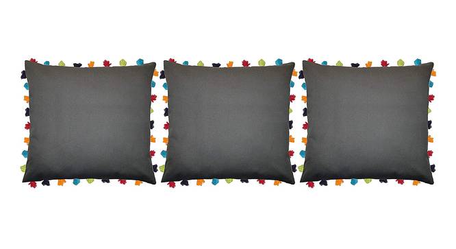 Gabrielle Grey Modern 24x24 Inches Cotton Cushion Cover -Set of 3 (Grey, 61 x 61 cm  (24" X 24") Cushion Size) by Urban Ladder - Front View Design 1 - 483209