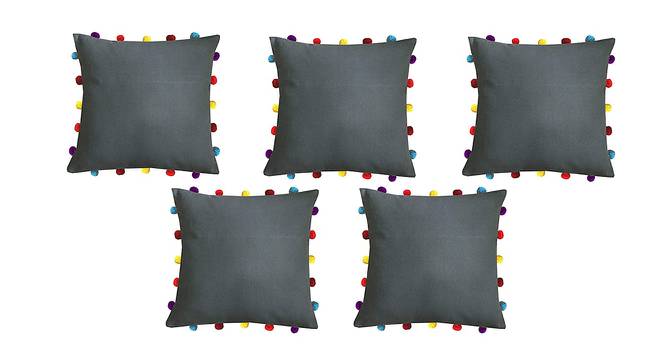 Oakleigh Grey Modern 16x16 Inches Cotton Cushion Cover -Set of 5 (Grey, 41 x 41 cm  (16" X 16") Cushion Size) by Urban Ladder - Front View Design 1 - 483218