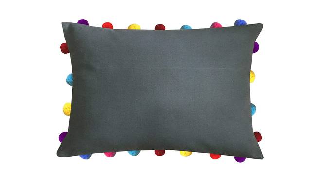 Aubrielle Grey Modern 14x20 Inches Cotton Cushion Cover - Set of 3 (Grey, 36 x 51 cm  (14" X 20") Cushion Size) by Urban Ladder - Cross View Design 1 - 483281