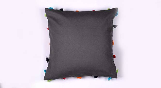 Easton Grey Modern 12x12 Inches Cotton Cushion Cover (Grey, 30 x 30 cm  (12" X 12") Cushion Size) by Urban Ladder - Front View Design 1 - 483294