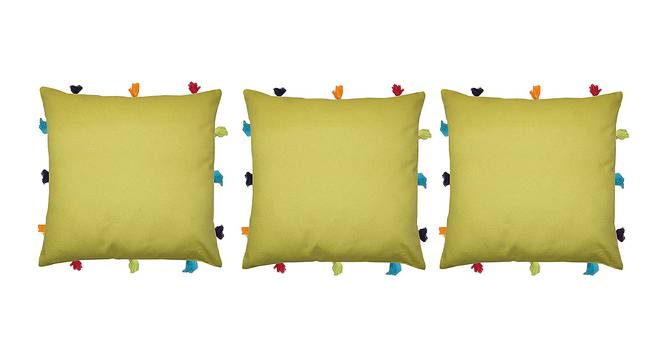 Griffith Green Modern 12x12 Inches Cotton Cushion Cover -Set of 3 (Green, 30 x 30 cm  (12" X 12") Cushion Size) by Urban Ladder - Front View Design 1 - 483295