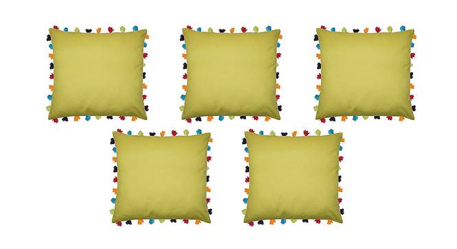 Sunny Green Modern 24x24Inches Cotton Cushion Cover - Set of 5 (Green, 61 x 61 cm  (24" X 24") Cushion Size) by Urban Ladder - Front View Design 1 - 483306