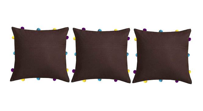 Louisa Brown Modern 12x12 Inches Cotton Cushion Cover -Set of 3 (Brown, 30 x 30 cm  (12" X 12") Cushion Size) by Urban Ladder - Front View Design 1 - 483307