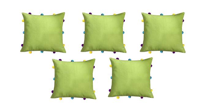 Miley Green Modern 12x12 Inches Cotton Cushion Cover - Set of 5 (Green, 30 x 30 cm  (12" X 12") Cushion Size) by Urban Ladder - Front View Design 1 - 483308