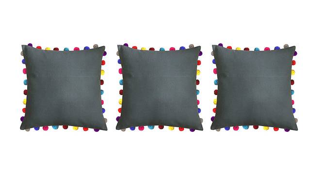 Rosa Grey Modern 24x24 Inches Cotton Cushion Cover -Set of 3 (Grey, 61 x 61 cm  (24" X 24") Cushion Size) by Urban Ladder - Front View Design 1 - 483323