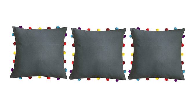 Jianna Grey Modern 16x16 Inches Cotton Cushion Cover -Set of 3 (Grey, 41 x 41 cm  (16" X 16") Cushion Size) by Urban Ladder - Front View Design 1 - 483406