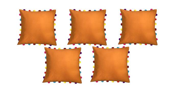 Kaliyah Orange Modern 18x18 Inches Cotton Cushion Cover -Set of 5 (Orange, 46 x 46 cm  (18" X 18") Cushion Size) by Urban Ladder - Front View Design 1 - 483410