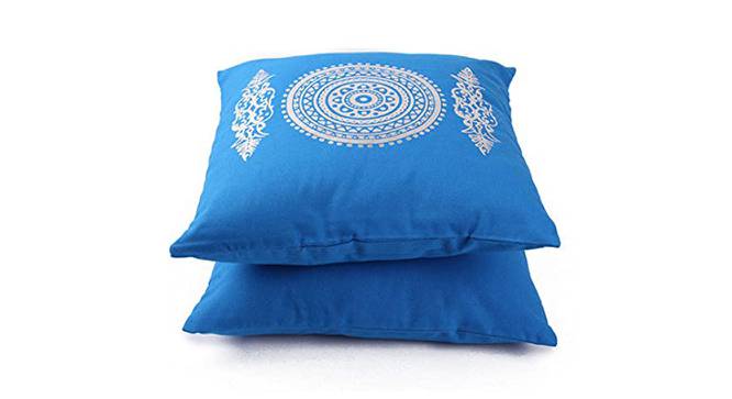 Tennyson Blue Abstract 16x16 Inches Cotton Cushion Cover- Set of 2 (Blue, 41 x 41 cm  (16" X 16") Cushion Size) by Urban Ladder - Cross View Design 1 - 483458