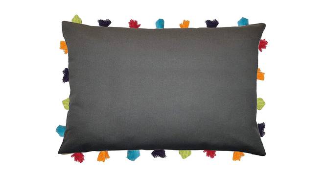 Cora Grey Modern 14x20 Inches Cotton Cushion Cover (Grey, 36 x 51 cm  (14" X 20") Cushion Size) by Urban Ladder - Cross View Design 1 - 483465