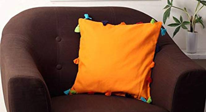Sloane Orange Modern 20x20 Inches Cotton Cushion Cover (Orange, 51 x 51 cm  (20" X 20") Cushion Size) by Urban Ladder - Cross View Design 1 - 483470