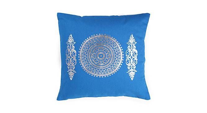 Tennyson Blue Abstract 16x16 Inches Cotton Cushion Cover- Set of 2 (Blue, 41 x 41 cm  (16" X 16") Cushion Size) by Urban Ladder - Front View Design 1 - 483486