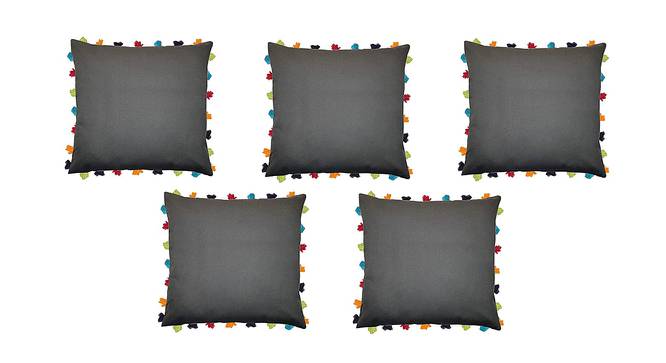 Jaime Grey Modern 20x20 Inches Cotton Cushion Cover - Set of 5 (Grey, 51 x 51 cm  (20" X 20") Cushion Size) by Urban Ladder - Front View Design 1 - 483501