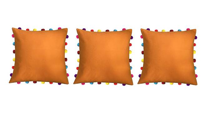 Jayleen Orange Modern 18x18 Inches Cotton Cushion Cover -Set of 3 (Orange, 46 x 46 cm  (18" X 18") Cushion Size) by Urban Ladder - Front View Design 1 - 483507