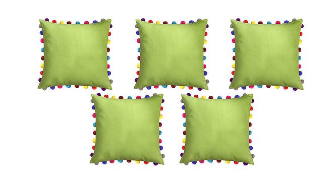 Angie Green Modern 24x24Inches Cotton Cushion Cover - Set of 5 (Green, 61 x 61 cm  (24" X 24") Cushion Size) by Urban Ladder - Front View Design 1 - 483510