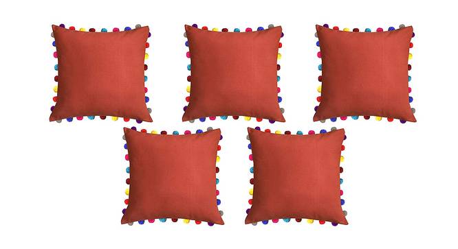 Kassidy Red Modern 24x24Inches Cotton Cushion Cover - Set of 5 (Red, 61 x 61 cm  (24" X 24") Cushion Size) by Urban Ladder - Front View Design 1 - 483511