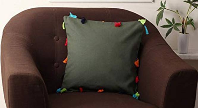 Finn Grey Modern 12x12 Inches Cotton Cushion Cover (Grey, 30 x 30 cm  (12" X 12") Cushion Size) by Urban Ladder - Cross View Design 1 - 483559