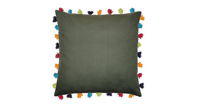 Hannah Green Modern 24x24 Inches Cotton Cushion Cover -Set of 3 (Green, 61 x 61 cm  (24" X 24") Cushion Size) by Urban Ladder - Cross View Design 1 - 483572