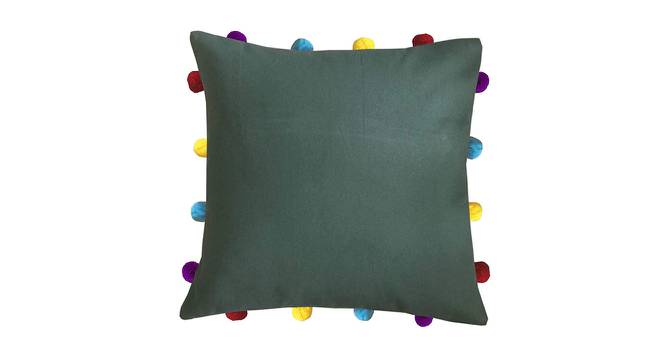 Kataleya Green Modern 14x14 Inches Cotton Cushion Cover (Green, 35 x 35 cm  (14" X 14") Cushion Size) by Urban Ladder - Cross View Design 1 - 483579