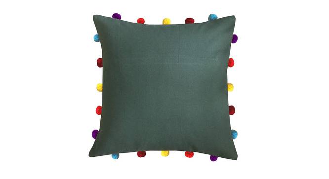 Annabella Green Modern 16x16 Inches Cotton Cushion Cover -Set of 3 (Green, 41 x 41 cm  (16" X 16") Cushion Size) by Urban Ladder - Cross View Design 1 - 483585