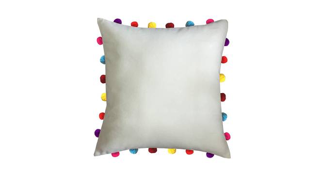 Adley White Modern 18x18 Inches Cotton Cushion Cover -Set of 3 (White, 46 x 46 cm  (18" X 18") Cushion Size) by Urban Ladder - Cross View Design 1 - 483587